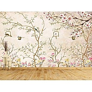 Kuşlar ve Çiçekler - 3D Duvar Kağıdı Uygulama