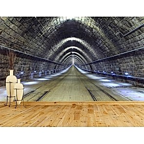 Tren Tüneli - Derinlik Katan 3D Duvar Kağıdı