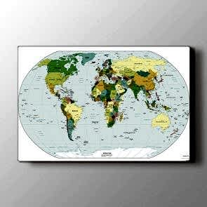 Siyasi Dünya Hariası Tablosu - Kanvas Tablo