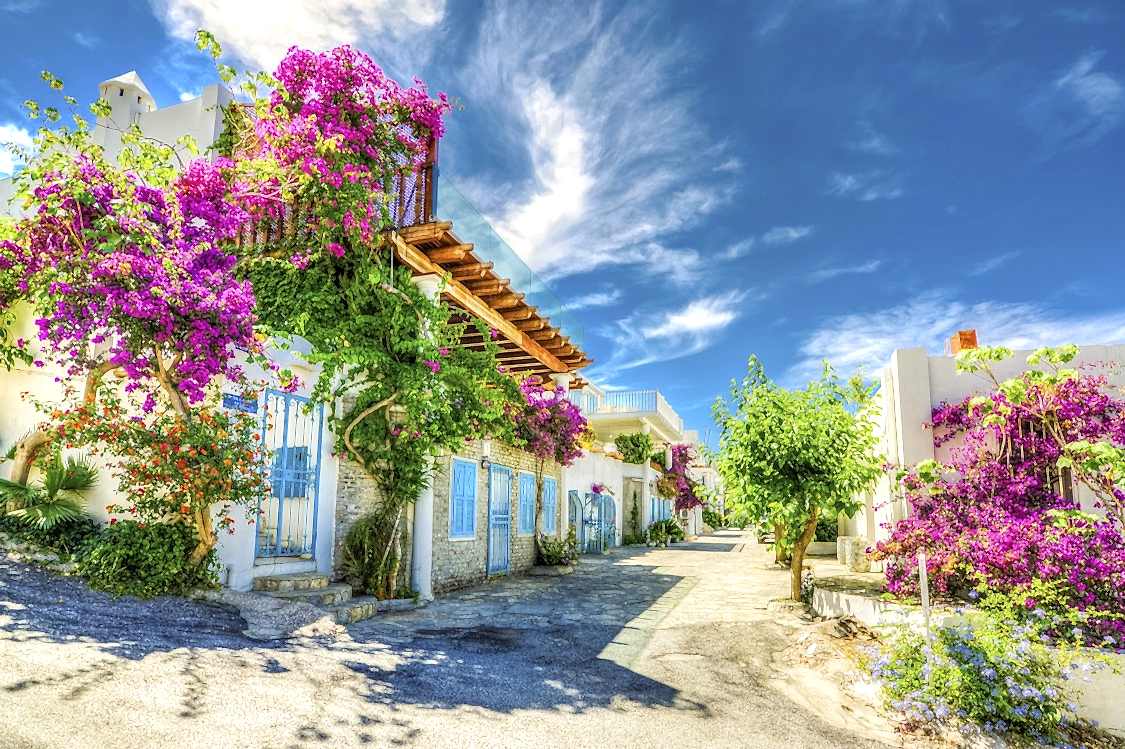 Bodrum'da Bir Sokak - Resimli Duvar Kağıdı Modeli