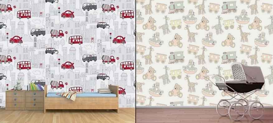 Çocuk ve Bedek Odası 3 Boyutlu Duvar Kağıtları