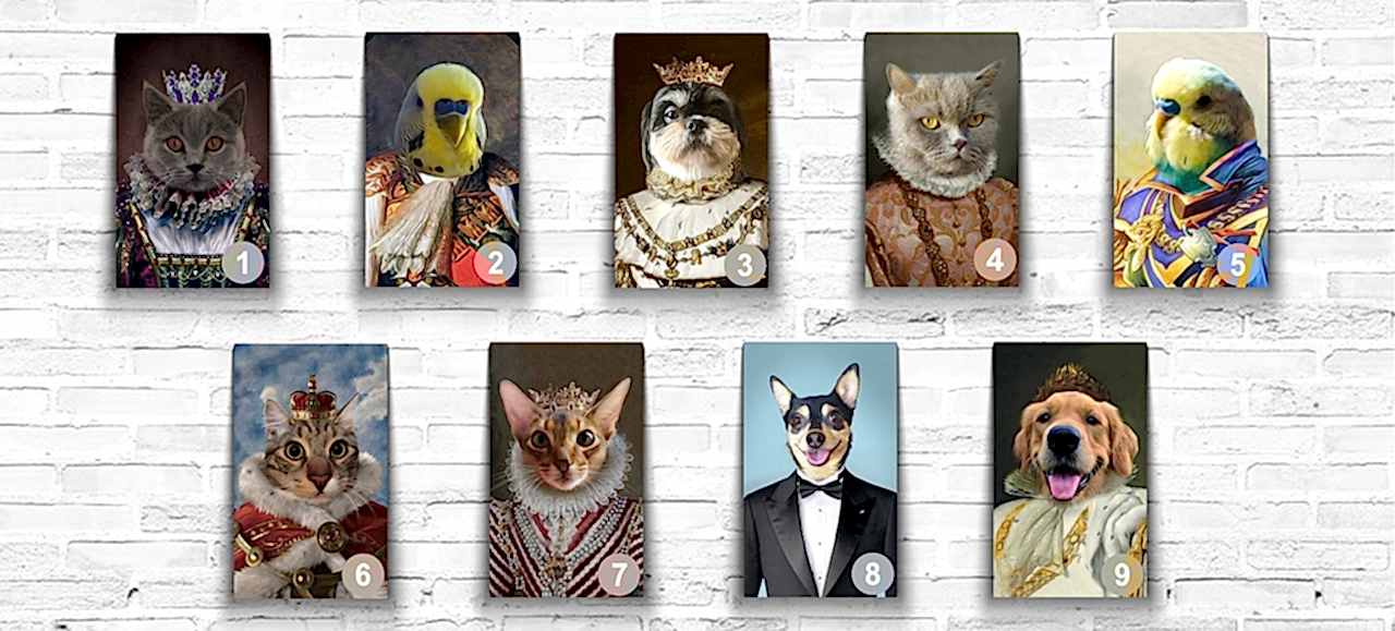 Evcil Hayvanınızın Kişiye Özel El Çizimi Dijital Portre Tablosu