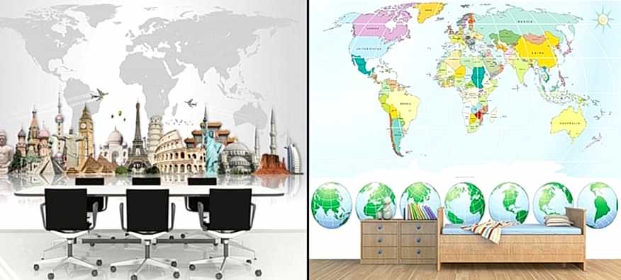 Dünya Haritası 3 Boyutlu Duvar Kağıtları