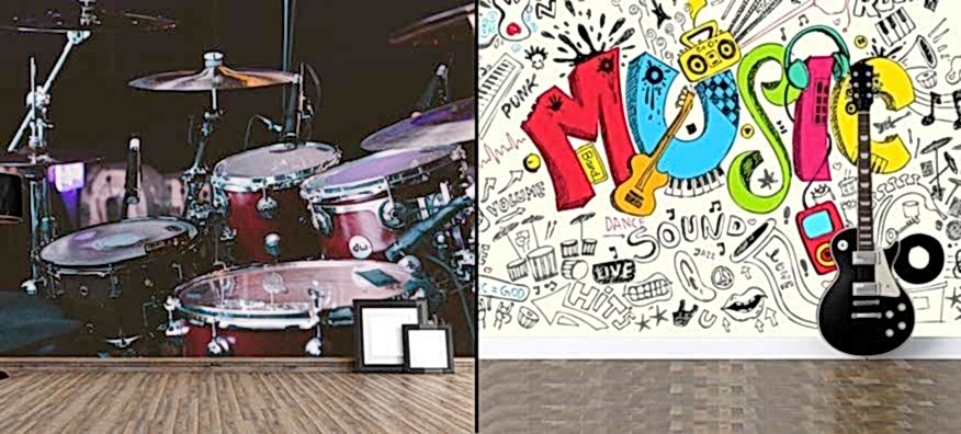 Müzik ve Stüdyo için duvar kağıdı modelleri